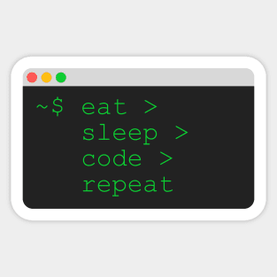 Eat Sleep Code Repeat Sticker